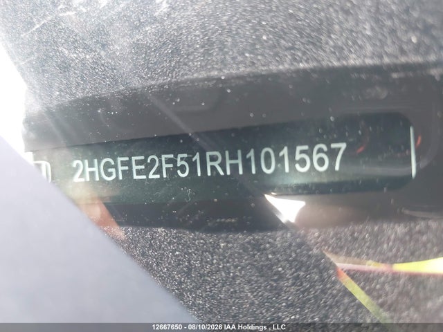 2HGFE2F51RH101567 Honda Civic Sport