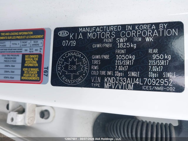 Aukcja sprzedaży 2020 Kia Soul Ex/ex Anniversary Edition/ex Limited/ex Premium/ex+/gt-line Limited/gt-line Premium, vin: KNDJ33AU4L7092952, numer aukcji: 12667681