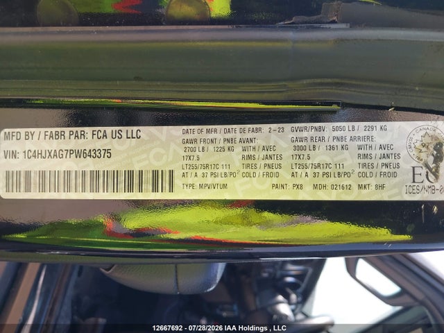 1C4HJXAG7PW643375 Jeep Wrangler 2-door Willys Sport