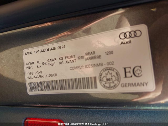 Продажа на аукционе авто 2024 Audi S5 3.0t Progressiv, vin: WAUA4CF5XRA126898, номер лота: 12667704
