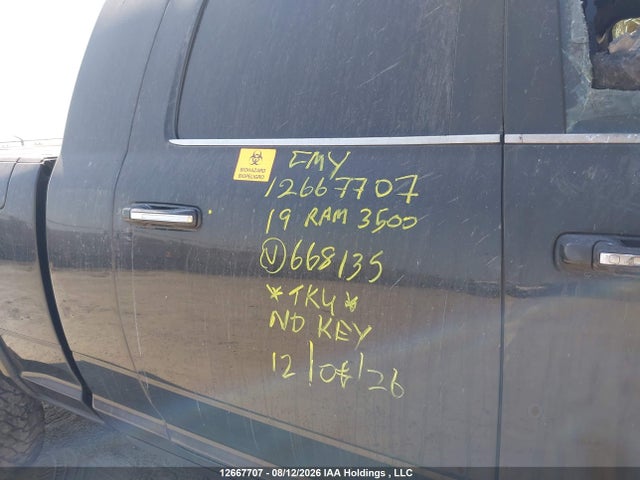 12667707 :رقم المزاد ، 3C63R3PL4KG668135 vin ، 2019 Ram 3500 Limited مزاد بيع