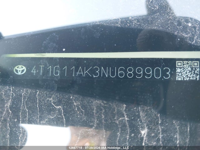 Aukcja sprzedaży 2022 Toyota Camry, vin: 4T1G11AK3NU689903, numer aukcji: 12667718