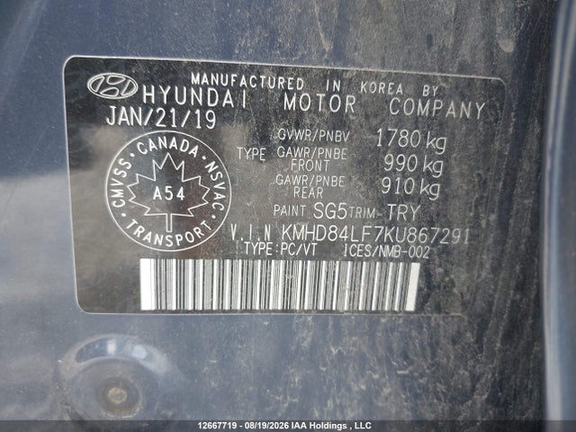 KMHD84LF7KU867291 Hyundai Elantra Preferred