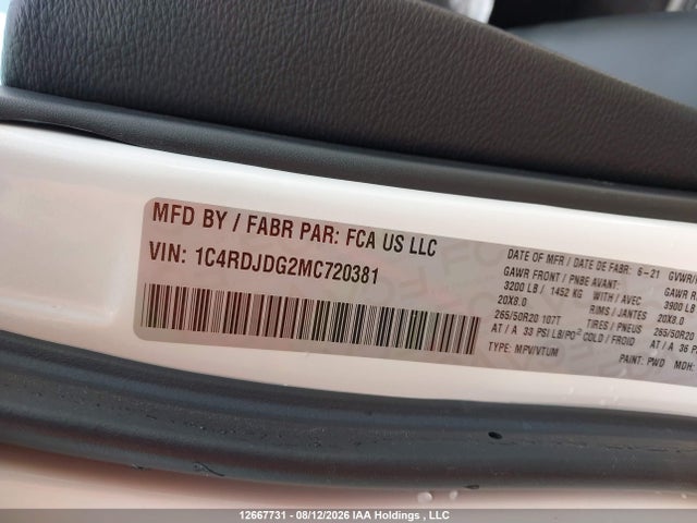 Dodge DURANGO GT 2021 1C4RDJDG2MC720381 Image 9