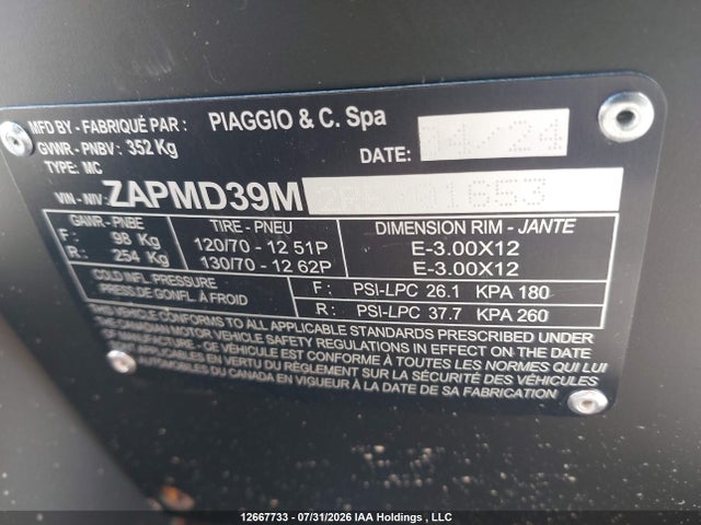 ZAPMD39M2R5201653 Vespa Gts/sei Giorni 300