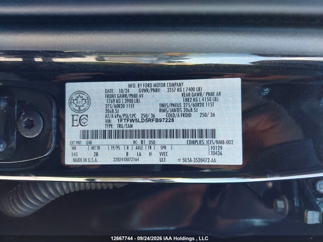 1FTFW5LD5RFB97228 Ford F-150