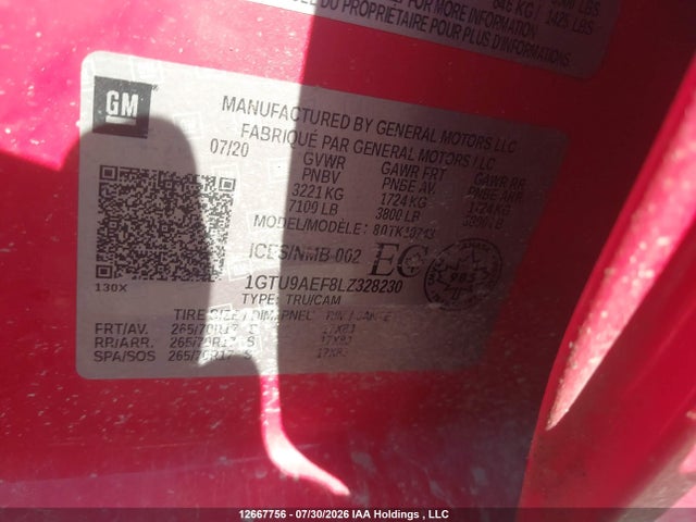 1GTU9AEF8LZ328230 GMC Sierra K1500
