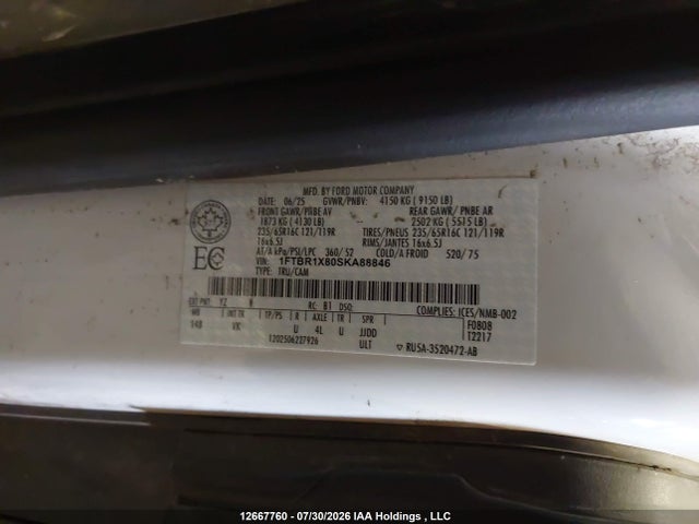 Ford Transit T-250 2025 1FTBR1X80SKA88846 Image 9