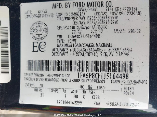 Ford MUSTANG GT 2018 1FA6P8CF1J5164498 Image 18