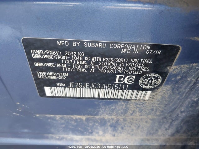 Subaru Forester 2018 JF2SJEJC3JH615111 Image 9