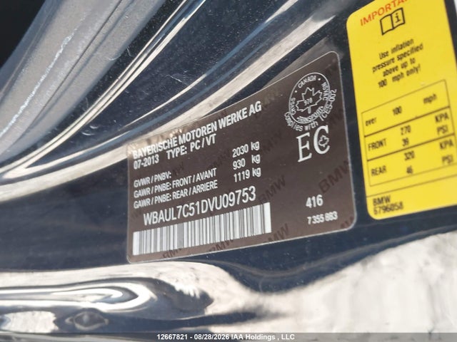 12667821 :رقم المزاد ، WBAUL7C51DVU09753 vin ، 2013 Bmw 128i مزاد بيع