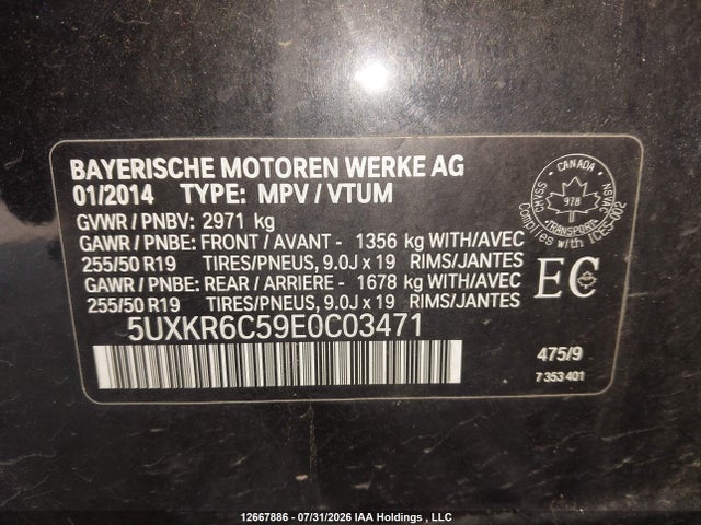 BMW X5 50i 2014 5UXKR6C59E0C03471 Image 17