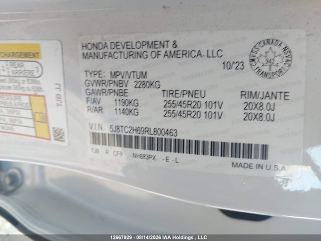 Acura RDX 2024 5J8TC2H69RL800463 Image 9