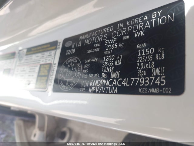KIA Sportage Ex 2020 KNDPNCAC4L7793745 Image 9