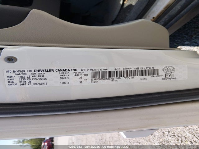 Auction sale of the 2013 Dodge Grand Caravan Se/sxt, vin: 2C4RDGBG5DR500729, lot number: 12667983