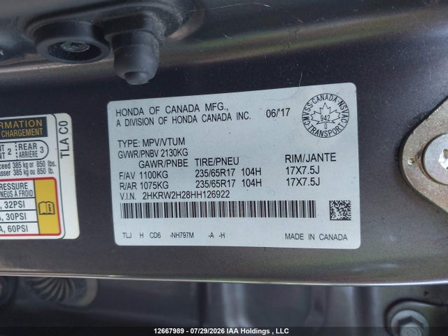 Honda CR-V LX 2017 2HKRW2H28HH126922 Image 9
