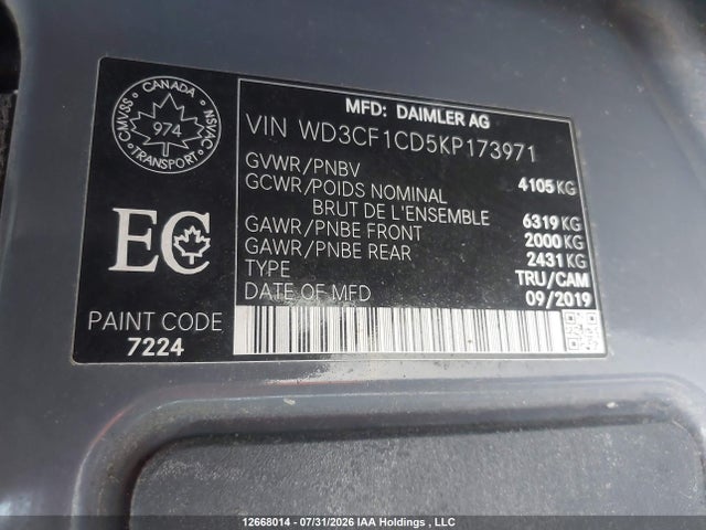 WD3CF1CD5KP173971 Mercedes-Benz Sprinter 2500