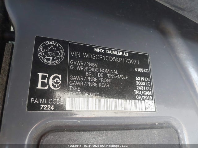 WD3CF1CD5KP173971 Mercedes-Benz Sprinter 2500