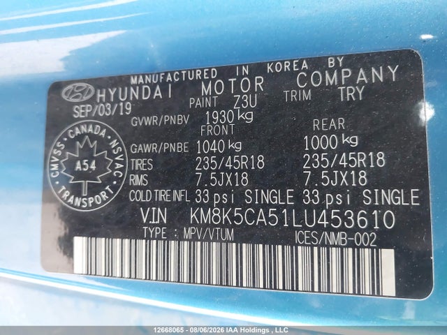 Hyundai Kona Ultimate Awd 2020 KM8K5CA51LU453610 Image 9