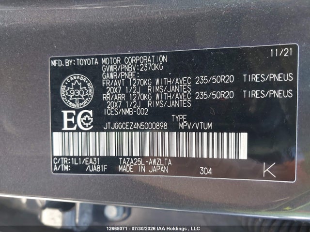 Lexus NX 350 2022 JTJGGCEZ4N5000898 Image 9