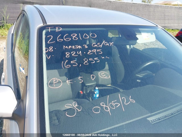 12668100 :رقم المزاد ، JM1BK32F581824295 vin ، 2008 Mazda Mazda3 Gs/gx مزاد بيع