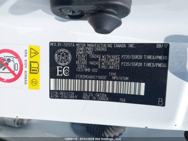 Продажа на аукционе авто 2017 Lexus Rx 350, vin: 2T2BZMCA8HC116697, номер лота: 12668115