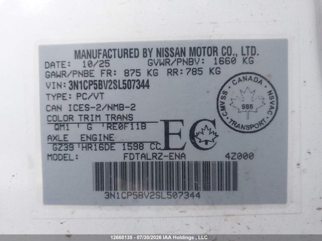 Nissan Kicks Play S Cvt 2025 3N1CP5BV2SL507344 Image 9