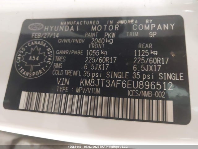 Hyundai Tucson 2014 KM8JT3AF6EU896512 Image 9