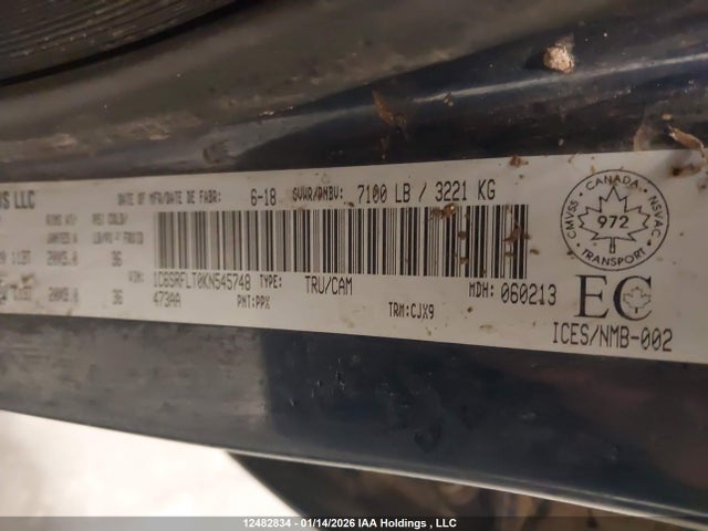 Aukcja sprzedaży 2019 Ram 1500 Rebel, vin: 1C6SRFLT0KN545748, numer aukcji: 12482834