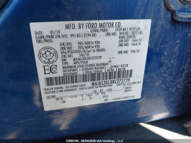 Ford Ecosport Se 2019 MAJ6S3GLXKC272729 Image 9