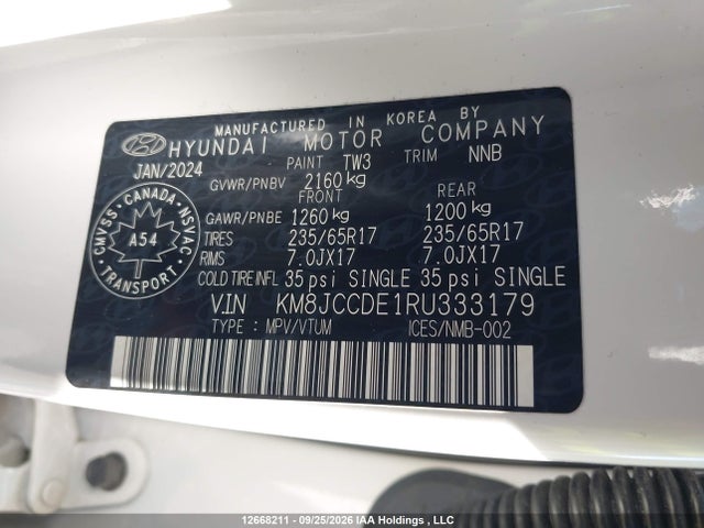 Hyundai Tucson 2024 KM8JCCDE1RU333179 Image 9