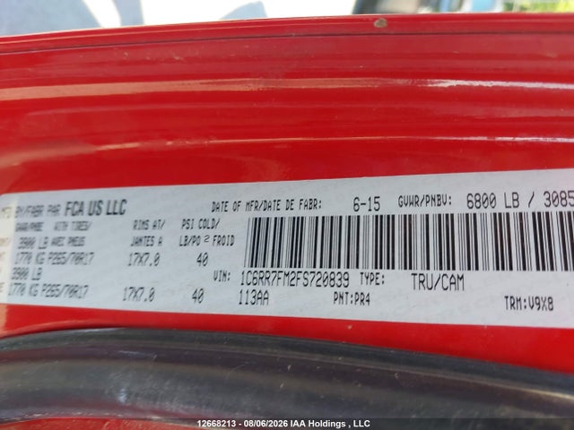 RAM 1500 St 2015 1C6RR7FM2FS720839 Image 18
