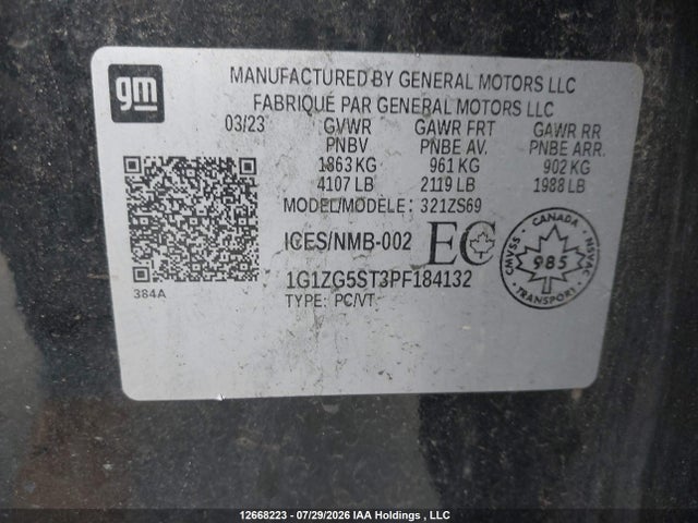 1G1ZG5ST3PF184132 Chevrolet MALIBU RS