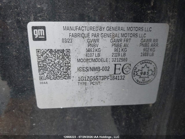 1G1ZG5ST3PF184132 Chevrolet MALIBU RS