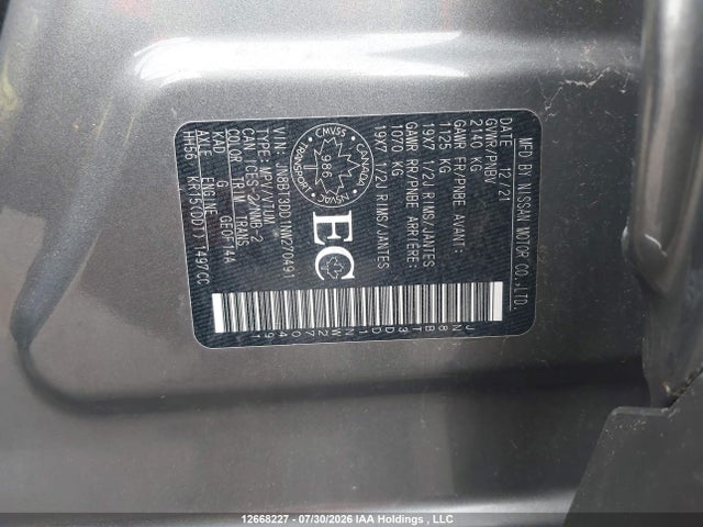 Продажа на аукционе авто 2022 Nissan Rogue Platinum, vin: JN8BT3DD1NW270491, номер лота: 12668227