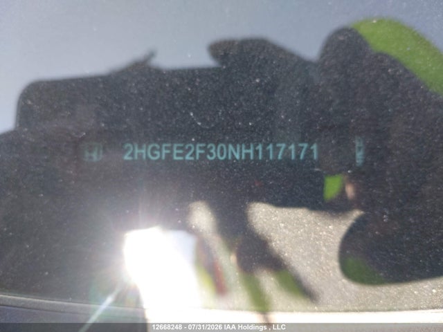 Aukcja sprzedaży 2022 Honda Civic Ex 4dr, vin: 2HGFE2F30NH117171, numer aukcji: 12668248