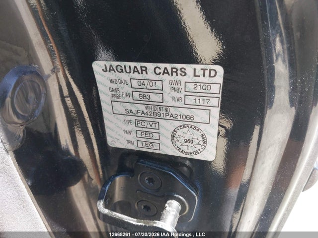 Продаж на аукціоні авто 2001 Jaguar Xkr, vin: SAJFA42B91PA21066, номер лоту: 12668261