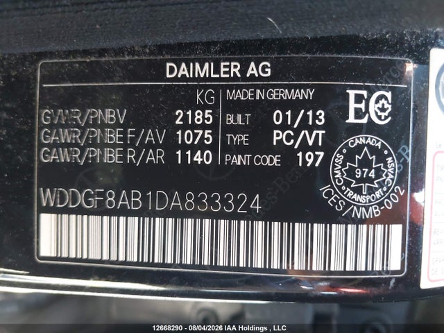 Aukcja sprzedaży 2013 Mercedes-benz C 300, vin: WDDGF8AB1DA833324, numer aukcji: 12668290