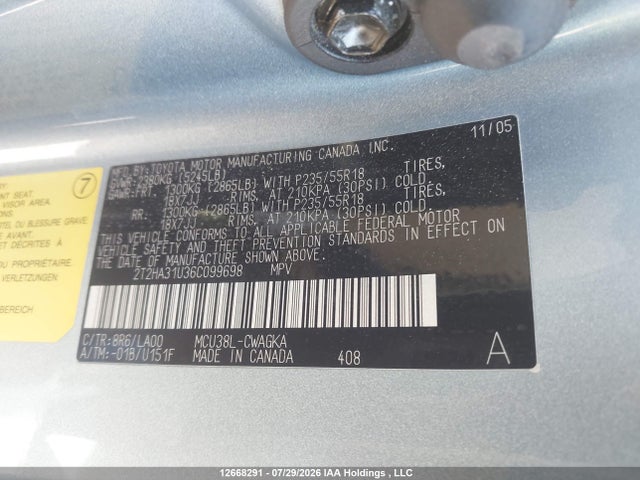 Продаж на аукціоні авто 2006 Lexus Rx 330, vin: 2T2HA31U36C099698, номер лоту: 12668291
