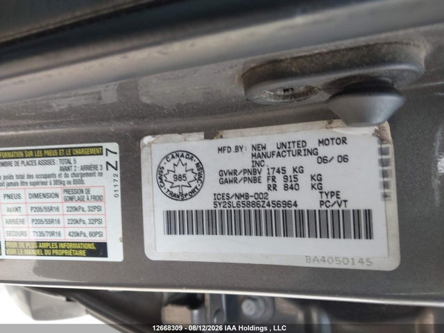 Продажа на аукционе авто 2006 Pontiac Vibe, vin: 5Y2SL65886Z456964, номер лота: 12668309