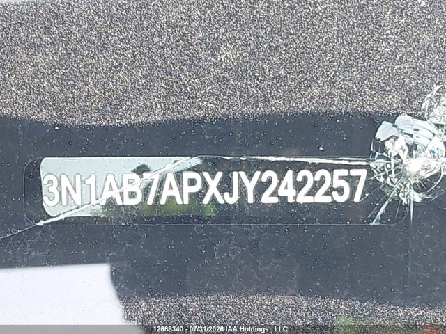 Aukcja sprzedaży 2018 Nissan Sentra 1.8 S/1.8 Sv/1.8 Sv Midnight Edition, vin: 3N1AB7APXJY242257, numer aukcji: 12668340