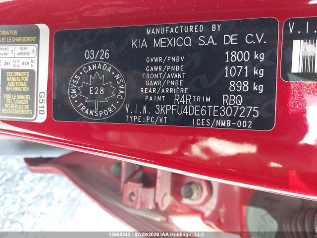 KIA K4 Ex 2026 3KPFU4DE6TE307275 Image 9