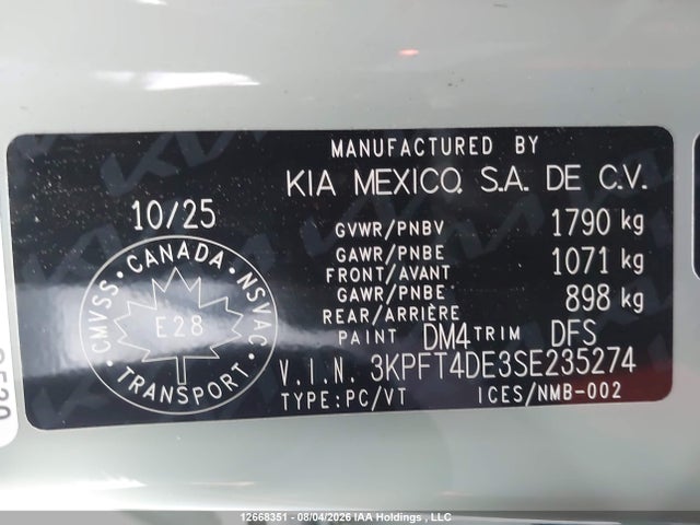 KIA K4 Lx 2025 3KPFT4DE3SE235274 Image 18