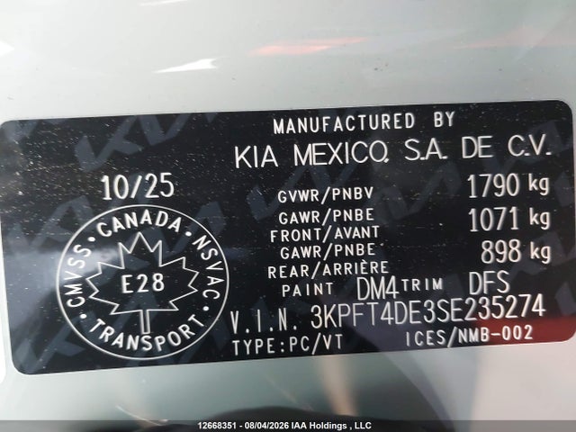 KIA K4 Lx 2025 3KPFT4DE3SE235274 Image 9