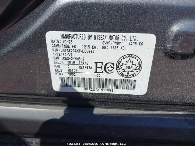 JN1AZ2CAXTM303992 Nissan Leaf Sv Plus Fwd