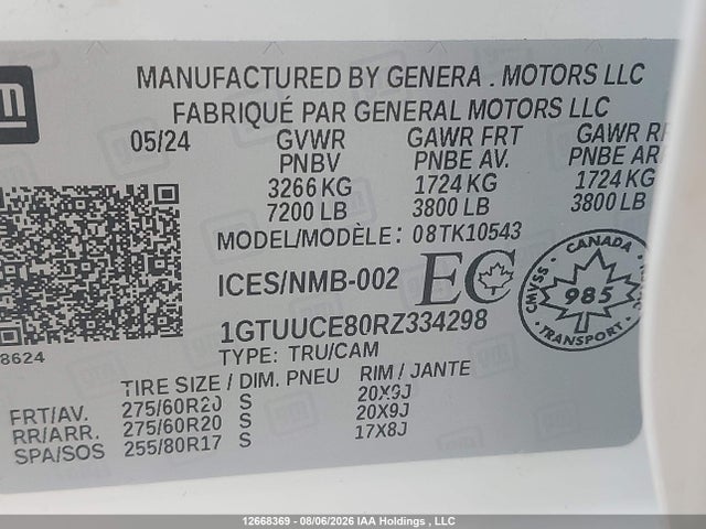 GMC Sierra 1500 Elevation 2024 1GTUUCE80RZ334298 Image 9