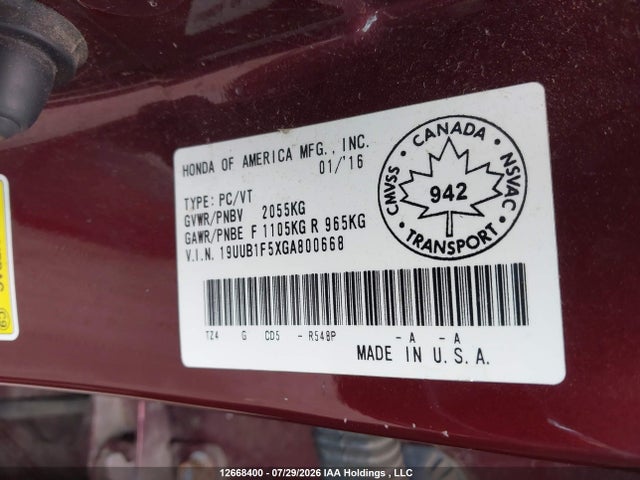 Acura TLX TECH 2016 19UUB1F5XGA800668 Image 18