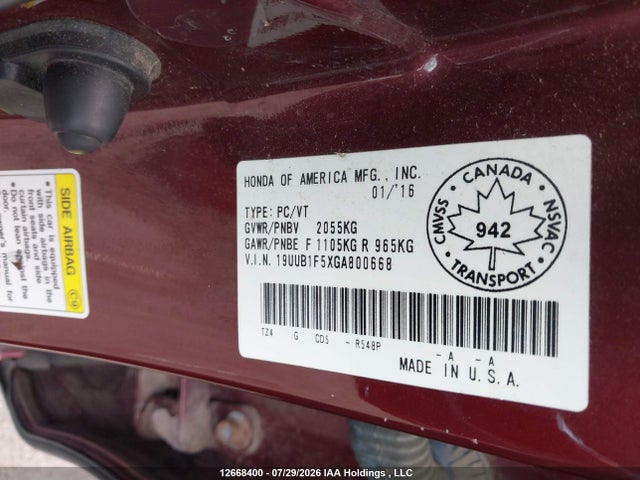 Acura TLX TECH 2016 19UUB1F5XGA800668 Image 9