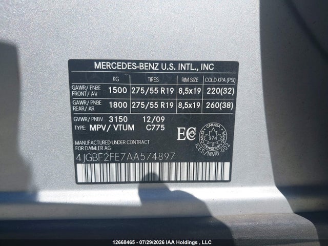 Auction sale of the 2010 Mercedes-benz Gl 350 Bluetec 4matic, vin: 4JGBF2FE7AA574897, lot number: 12668465