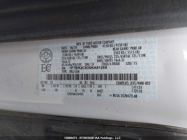 Ford Transit T-250 2025 1FTBR2C83SKA81269 Image 18